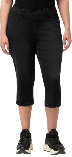 Ulla Popken Sienna Stretch Denim Capris Black - Vaqueros & Pantalones de Mujer Tallas Grandes – Plus Size - 