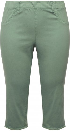 Ulla Popken Stretch Fit Raw Hem Moss Green - Vaqueros & Pantalones de Mujer Tallas Grandes – Plus Size - 