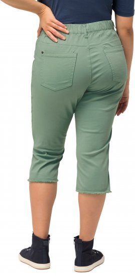 Ulla Popken Stretch Fit Raw Hem Moss Green - Vaqueros & Pantalones de Mujer Tallas Grandes – Plus Size - 