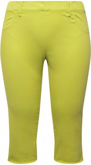 Ulla Popken Stretch Fit Raw Hem Capris Pistachio - Vaqueros & Pantalones de Mujer Tallas Grandes – Plus Size - 