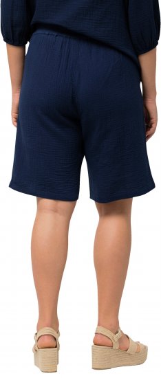 Ulla Popken Muslin Elastic Waist Wide Leg Shorts Blue - Vaqueros & Pantalones de Mujer Tallas Grandes – Plus Size - 