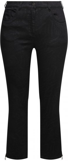 Ulla Popken Animal Print Stretch Fit Jeans Black - Vaqueros & Pantalones de Mujer Tallas Grandes – Plus Size - 