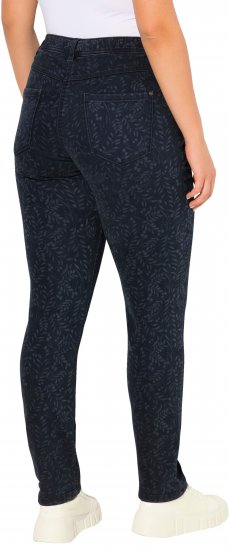 Ulla Popken Leaf Print Boyfriend Jeans Blue - Vaqueros & Pantalones de Mujer Tallas Grandes – Plus Size - 