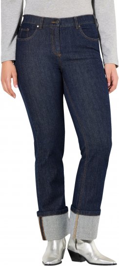 Ulla Popken Turn Up Hem Wide Leg Mary Jeans Grey Denim - Vaqueros & Pantalones de Mujer Tallas Grandes – Plus Size - 