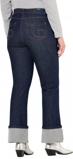 Ulla Popken Turn Up Hem Wide Leg Mary Jeans Grey Denim - Vaqueros & Pantalones de Mujer Tallas Grandes – Plus Size - 