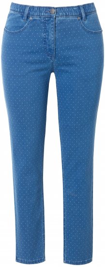 Ulla Popken Polka Dot Stretch Fit Jeans Blue Denim - Vaqueros & Pantalones de Mujer Tallas Grandes – Plus Size - 