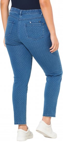 Ulla Popken Polka Dot Stretch Fit Jeans Blue Denim - Vaqueros & Pantalones de Mujer Tallas Grandes – Plus Size - 