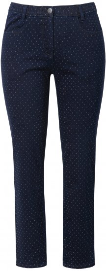 Ulla Popken Polka Dot Stretch Fit Jeans Denim Blue - Vaqueros & Pantalones de Mujer Tallas Grandes – Plus Size - 