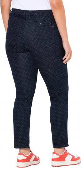 Ulla Popken Polka Dot Stretch Fit Jeans Denim Blue - Vaqueros & Pantalones de Mujer Tallas Grandes – Plus Size - 