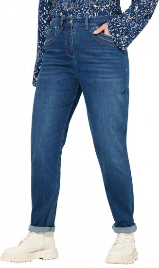 Ulla Popken Rivet Detail Mom Jeans Blue - Vaqueros & Pantalones de Mujer Tallas Grandes – Plus Size - 