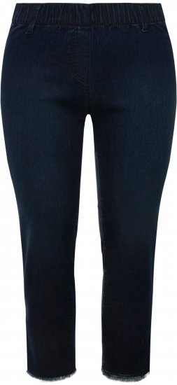 Ulla Popken Cropped Raw Hem Jeggings Denim Blue - Vaqueros & Pantalones de Mujer Tallas Grandes – Plus Size - 