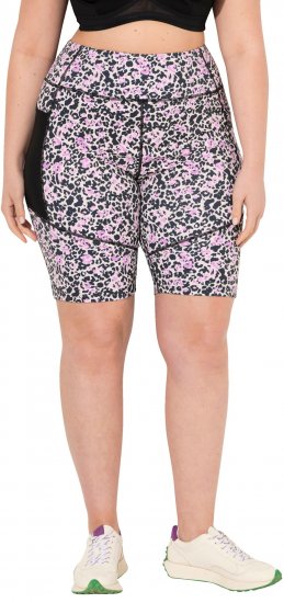 Ulla Popken Leopard Print Quick Drying Shorts Black - Vaqueros & Pantalones de Mujer Tallas Grandes – Plus Size - Vaqueros y pantalones, EU 42-70