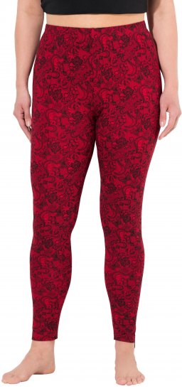 Ulla Popken Lace Print Leggings Red - Vaqueros & Pantalones de Mujer Tallas Grandes – Plus Size - 