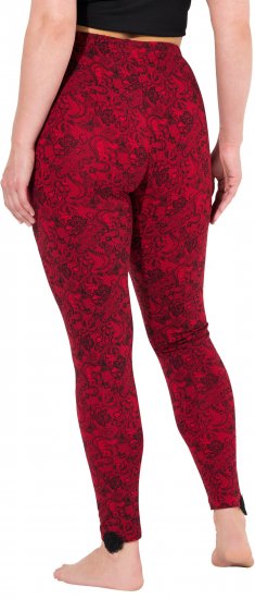 Ulla Popken Lace Print Leggings Red - Vaqueros & Pantalones de Mujer Tallas Grandes – Plus Size - 