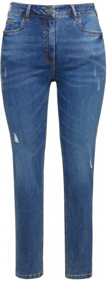 Ulla Popken Lightly Distressed Slim Leg Jeans Blue - Vaqueros & Pantalones de Mujer Tallas Grandes – Plus Size - 