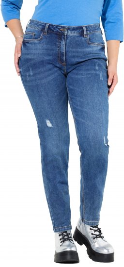 Ulla Popken Lightly Distressed Slim Leg Jeans Blue - Vaqueros & Pantalones de Mujer Tallas Grandes – Plus Size - 