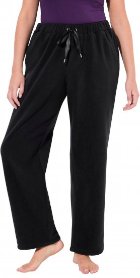 Ulla Popken Fleece Loungewear Pants Black - Vaqueros & Pantalones de Mujer Tallas Grandes – Plus Size - 