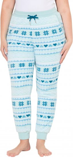 Ulla Popken Alpine Striped Plush Loungewear Pants Blue - Vaqueros & Pantalones de Mujer Tallas Grandes – Plus Size - 