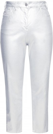 Ulla Popken Metallic Stretch Fit Mom Jeans Silver - Vaqueros & Pantalones de Mujer Tallas Grandes – Plus Size - 