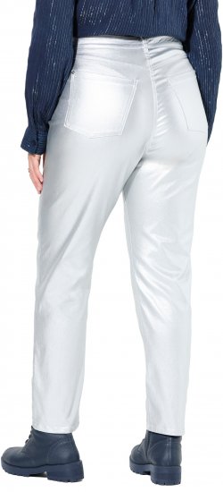 Ulla Popken Metallic Stretch Fit Mom Jeans Silver - Vaqueros & Pantalones de Mujer Tallas Grandes – Plus Size - 