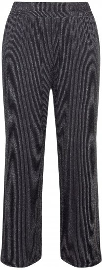 Ulla Popken Sparkling Pinstripe Elastic Waist Pants Black - Vaqueros & Pantalones de Mujer Tallas Grandes – Plus Size - 