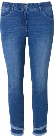 Ulla Popken Double Fringe Hem Stretch Fit Jeans Denim Blue - Vaqueros & Pantalones de Mujer Tallas Grandes – Plus Size - 