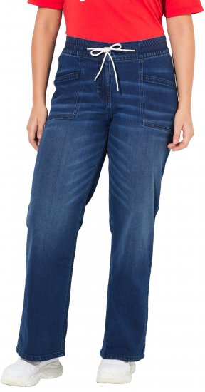 Ulla Popken Patch Pocket Elastic Waist Jeans Denim Blue - Vaqueros & Pantalones de Mujer Tallas Grandes – Plus Size - 