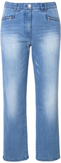 Ulla Popken Tapered Leg Lightly Distressed Jeans Blue Denim - Vaqueros & Pantalones de Mujer Tallas Grandes – Plus Size - 