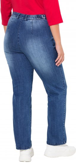 Ulla Popken Tapered Leg Lightly Distressed Jeans Denim Blue - Vaqueros & Pantalones de Mujer Tallas Grandes – Plus Size - 