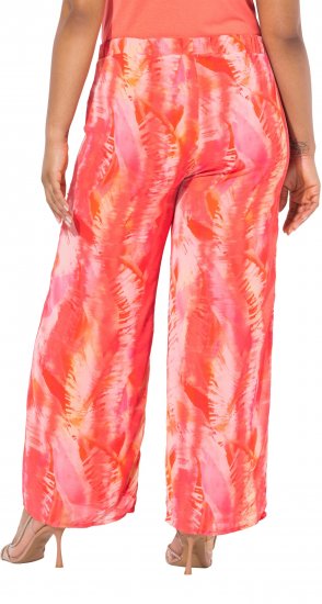 Ulla Popken Feather Batik Print Layered Chiffon Pants - Vaqueros & Pantalones de Mujer Tallas Grandes – Plus Size - 