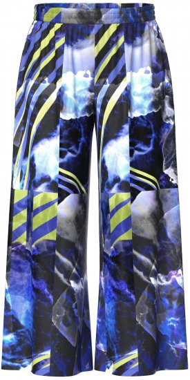 Ulla Popken Blue Stroke Wide Leg Palazzo Pants - Vaqueros & Pantalones de Mujer Tallas Grandes – Plus Size - 