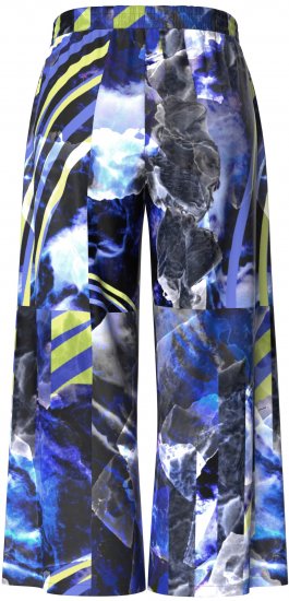 Ulla Popken Blue Stroke Wide Leg Palazzo Pants - Vaqueros & Pantalones de Mujer Tallas Grandes – Plus Size - 
