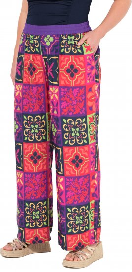 Ulla Popken Tile Print Wide Leg Palazzo Pants Purple - Vaqueros & Pantalones de Mujer Tallas Grandes – Plus Size - Vaqueros y pantalones, EU 42-70