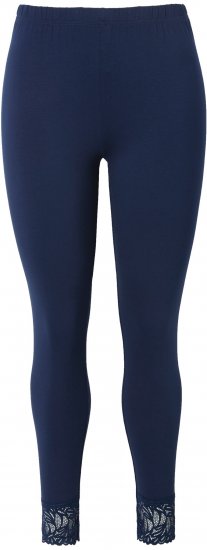 Ulla Popken Lace Trim Leggings Navy - Vaqueros & Pantalones de Mujer Tallas Grandes – Plus Size - Vaqueros y pantalones, EU 42-70