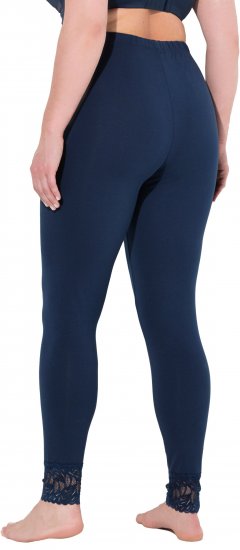 Ulla Popken Lace Trim Leggings Navy - Vaqueros & Pantalones de Mujer Tallas Grandes – Plus Size - Vaqueros y pantalones, EU 42-70