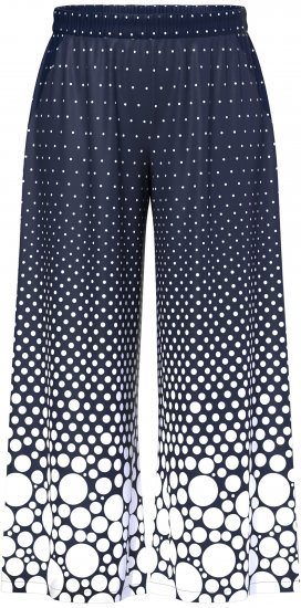 Ulla Popken Dot Gradient Wide Leg Elastic Waist Palazzo Pants Grey - Vaqueros & Pantalones de Mujer Tallas Grandes – Plus Size - 