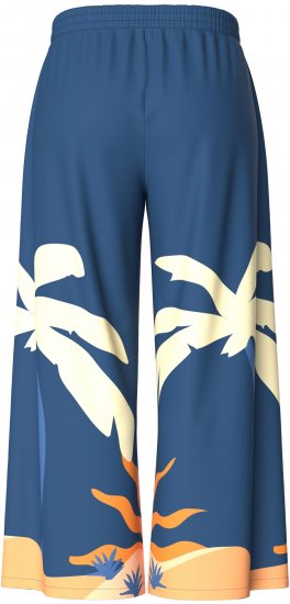 Ulla Popken Abstract Landscape Elastic Waist Palazzo Pants Blue - Vaqueros & Pantalones de Mujer Tallas Grandes – Plus Size - 