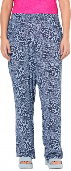 Ulla Popken Patch Print Elastic Waist Pants Navy - Vaqueros & Pantalones de Mujer Tallas Grandes – Plus Size - 