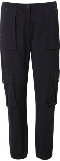 Ulla Popken Elastic Hem Stretch Fit Cargo Pants Black - Vaqueros & Pantalones de Mujer Tallas Grandes – Plus Size - 