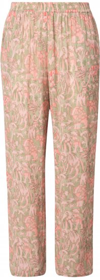 Ulla Popken Safari Print Elastic Waist Pants Green - Vaqueros & Pantalones de Mujer Tallas Grandes – Plus Size - Vaqueros y pantalones, EU 42-70