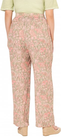 Ulla Popken Safari Print Elastic Waist Pants Green - Vaqueros & Pantalones de Mujer Tallas Grandes – Plus Size - Vaqueros y pantalones, EU 42-70