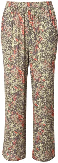 Ulla Popken Crocodile Print Elastic Waist Pants Olive Grey - Vaqueros & Pantalones de Mujer Tallas Grandes – Plus Size - 