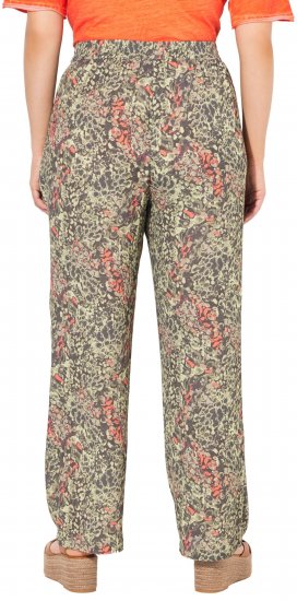 Ulla Popken Crocodile Print Elastic Waist Pants Olive Grey - Vaqueros & Pantalones de Mujer Tallas Grandes – Plus Size - 