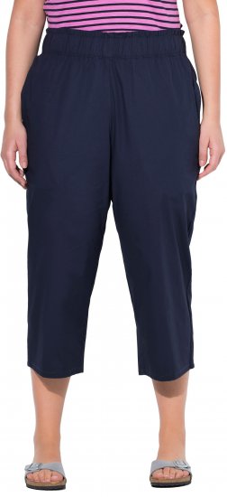 Ulla Popken Stretch Fit Paper Bag Culottes Navy - Vaqueros & Pantalones de Mujer Tallas Grandes – Plus Size - 