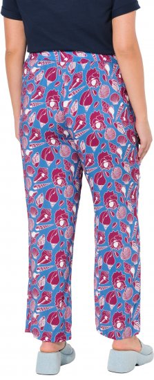 Ulla Popken Seashell Print Elastic Waist Pants Blue - Vaqueros & Pantalones de Mujer Tallas Grandes – Plus Size - Vaqueros y pantalones, EU 42-70