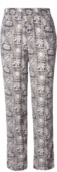 Ulla Popken Mosaic Print Elastic Waist Pants Black - Vaqueros & Pantalones de Mujer Tallas Grandes – Plus Size - 