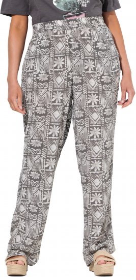 Ulla Popken Mosaic Print Elastic Waist Pants Black - Vaqueros & Pantalones de Mujer Tallas Grandes – Plus Size - 