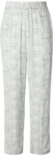 Ulla Popken Animal Print Elastic Waist Pants White - Vaqueros & Pantalones de Mujer Tallas Grandes – Plus Size - 