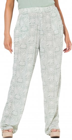Ulla Popken Animal Print Elastic Waist Pants White - Vaqueros & Pantalones de Mujer Tallas Grandes – Plus Size - 