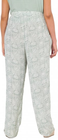 Ulla Popken Mosaic Print Elastic Waist Pants White - Vaqueros & Pantalones de Mujer Tallas Grandes – Plus Size - 